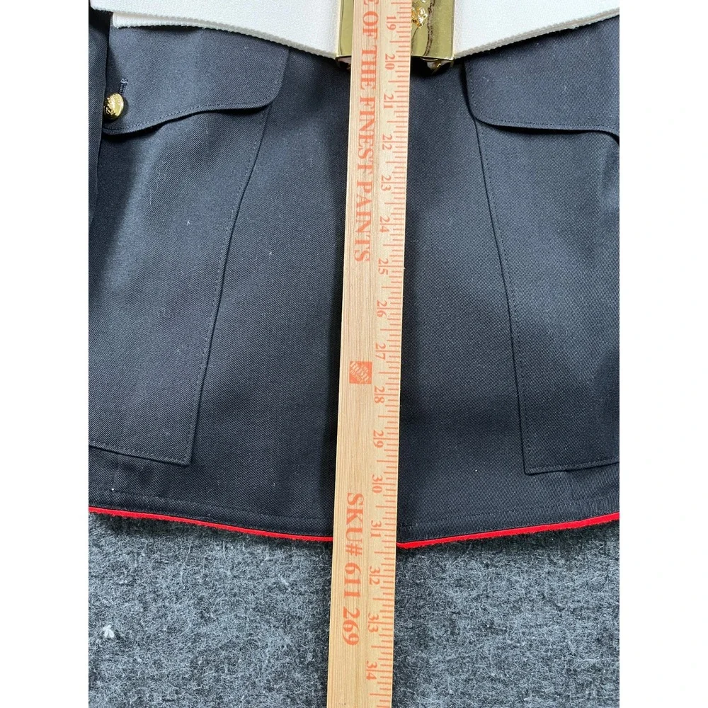 USMC Dress Blues Uniform Coat Mens 41S Blue Excellent Military Tunic Belt